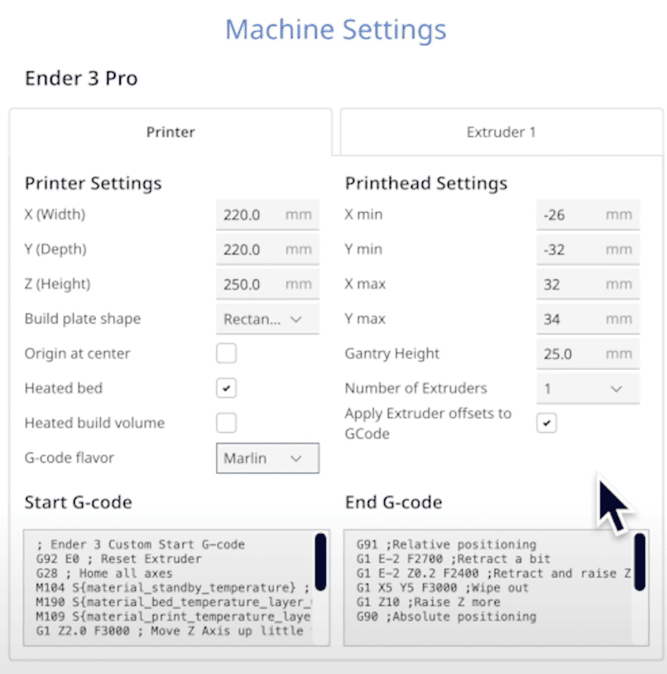 New user; Start/end code adjustments needed - UltiMaker Cura